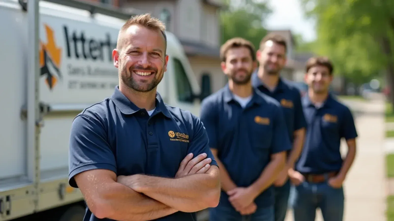 Peter Palomeque and Palomeque Gutter crew working on a residential seamless gutter project in Des Moines, IA