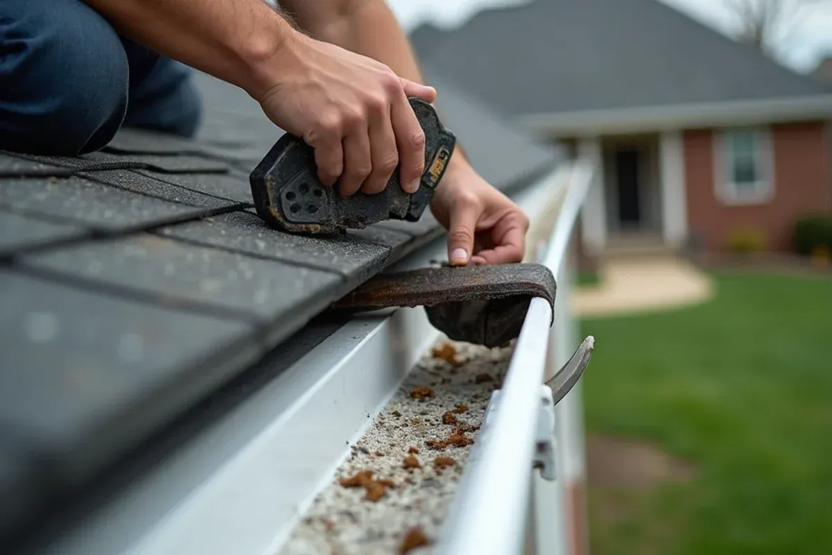 Technical repair and component fitting for gutter torn off by wind? steps to take today