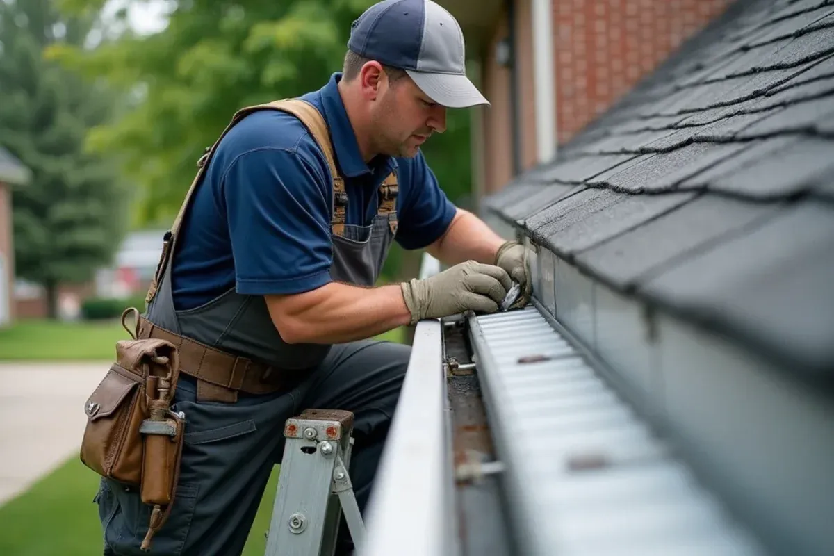 Peter Palomeque and crew performing commercial gutters in Des Moines, IA