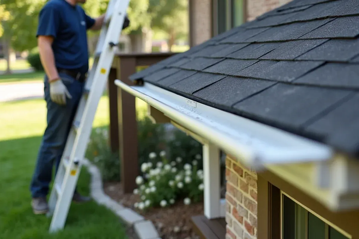 Downspout routing and drainage discharge for commercial gutters project