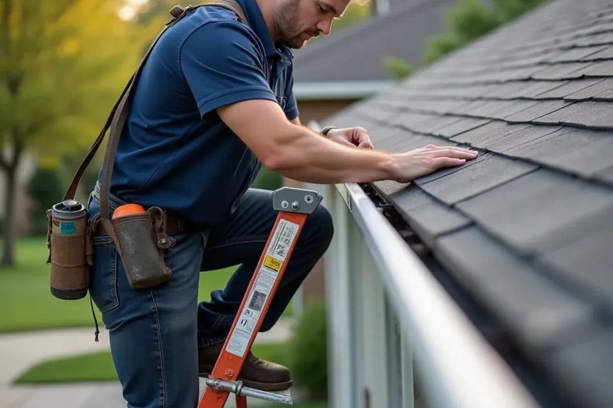 Fascia board and roof edge inspection for commercial gutters
