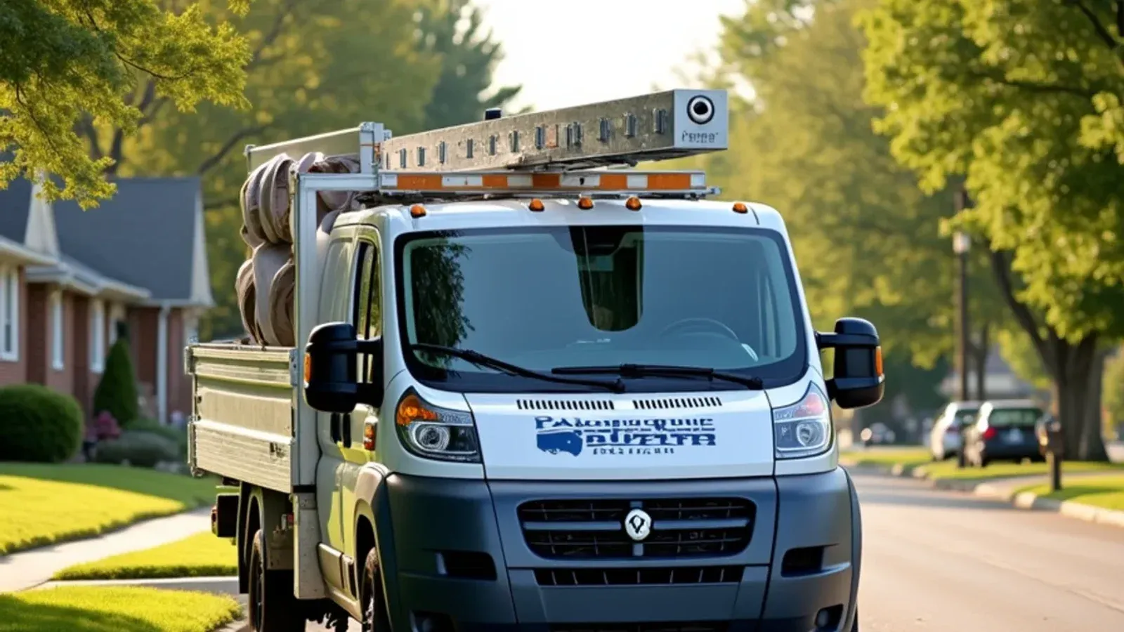 Palomeque Gutter LLC service truck dispatched for gutter estimates in Central Iowa