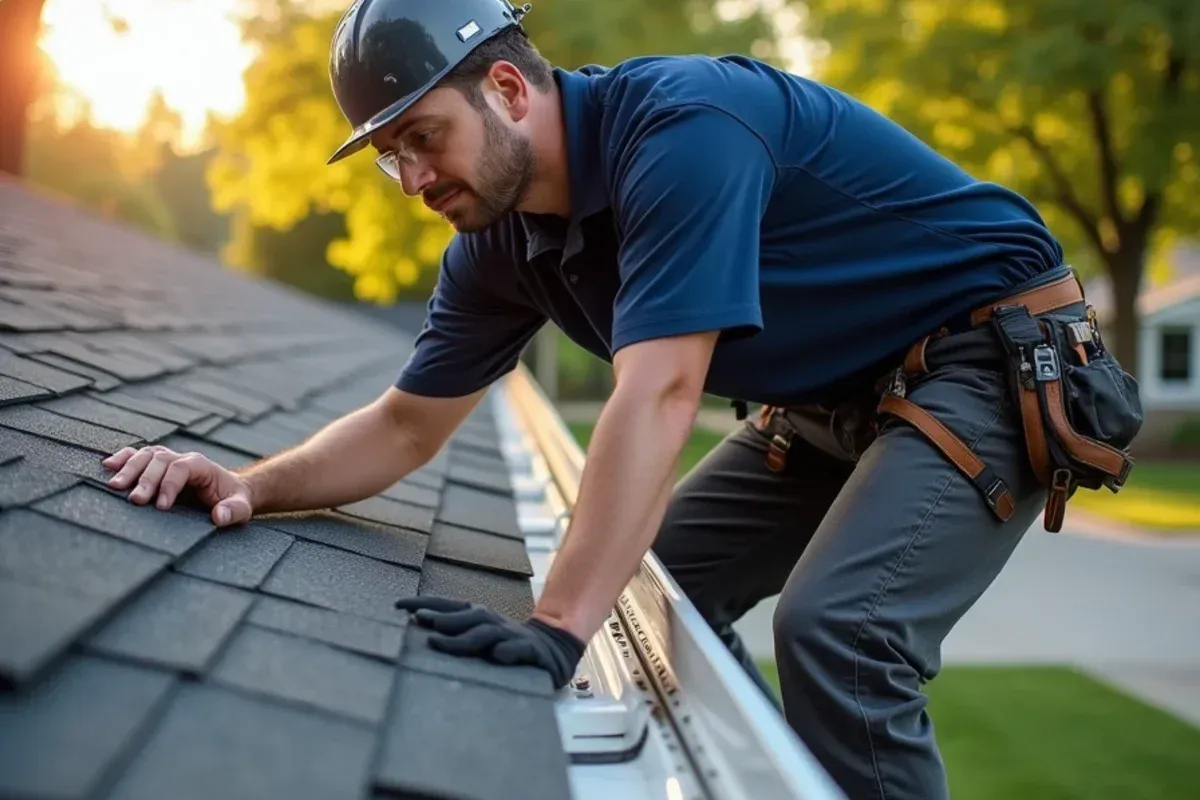 Fascia board and roof edge inspection for emergency gutter repair