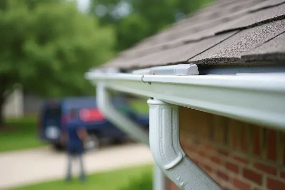 Custom continuous seamless aluminum gutter guards profile on Central Iowa roofline