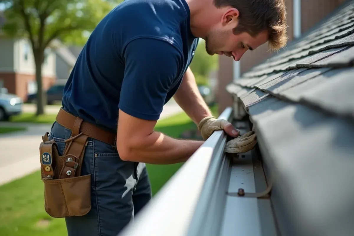 Peter Palomeque and crew performing gutter installation in Des Moines, IA