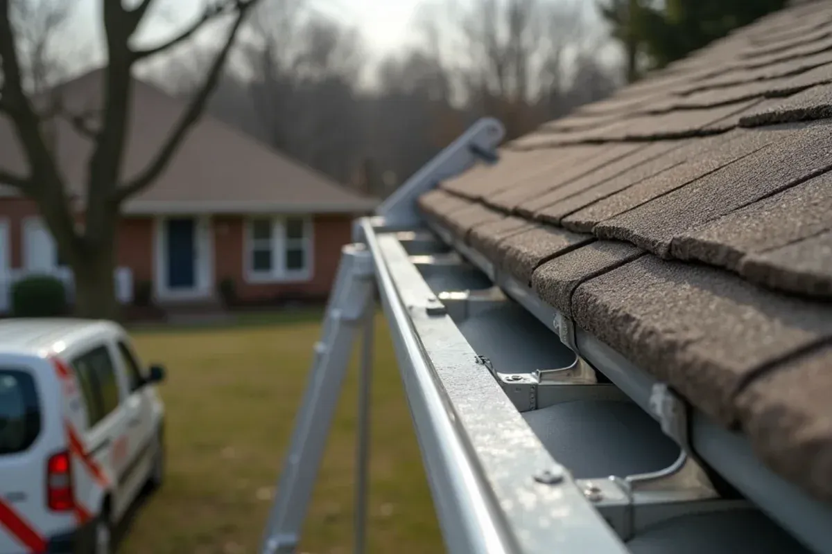 Custom continuous seamless aluminum gutter maintenance plans profile on Central Iowa roofline