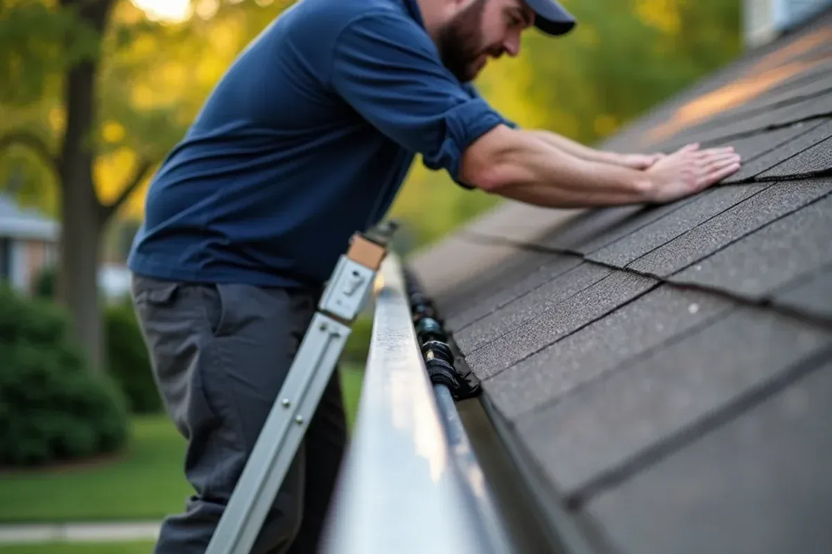 Fascia board and roof edge inspection for gutter repair