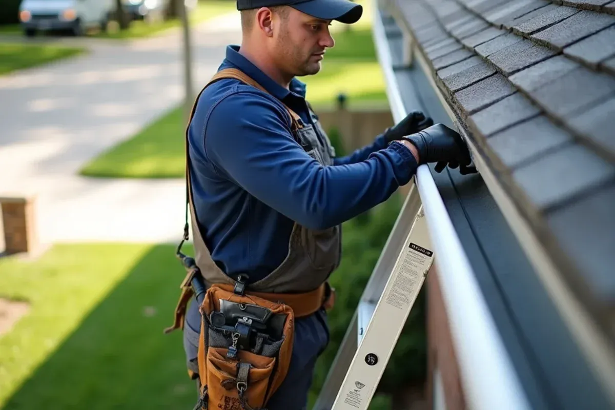Peter Palomeque and crew performing gutter replacement in Des Moines, IA