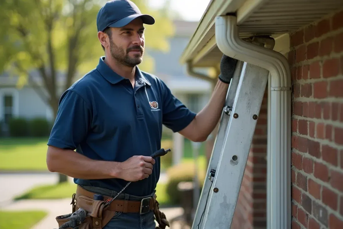 Custom continuous seamless aluminum gutter replacement profile on Central Iowa roofline