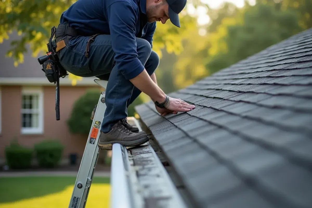 Fascia board and roof edge inspection for gutter replacement