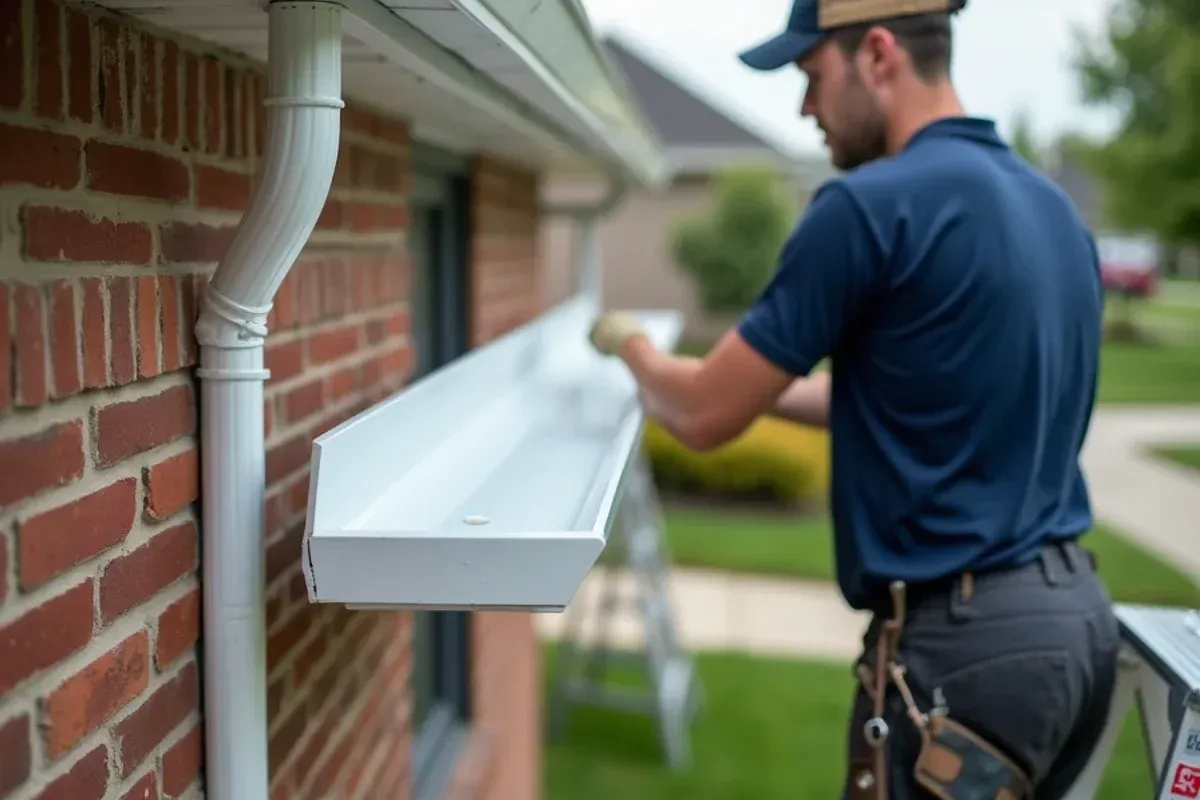 Custom continuous seamless aluminum gutter services profile on Central Iowa roofline