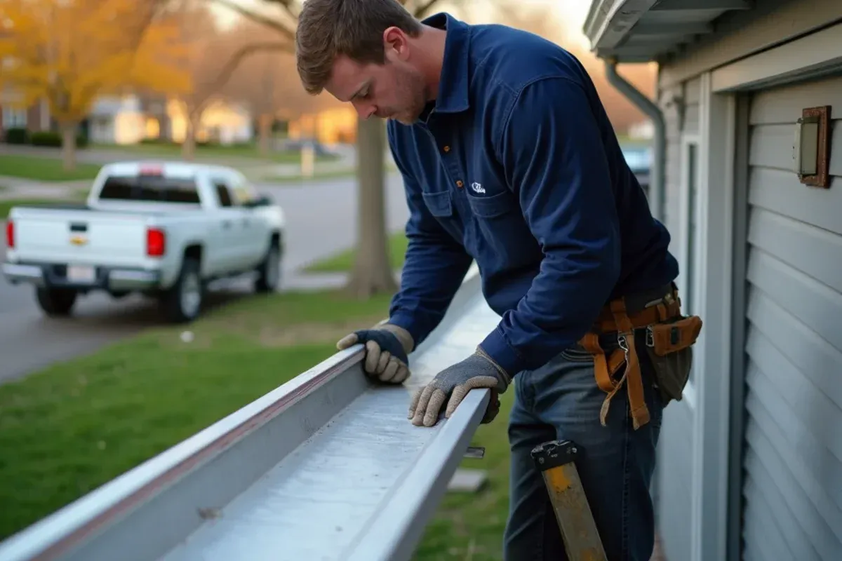 Peter Palomeque and crew performing heated gutter cables in Des Moines, IA