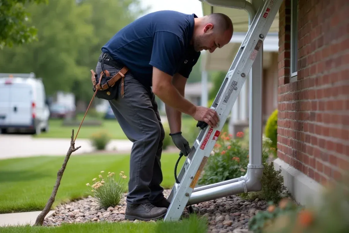 Downspout routing and drainage discharge for heated gutter cables project