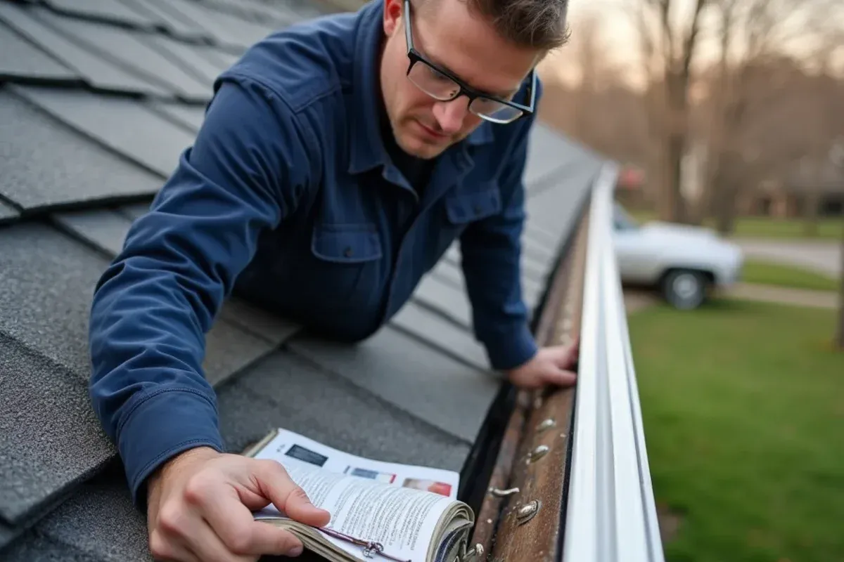 Fascia board and roof edge inspection for ice dam removal