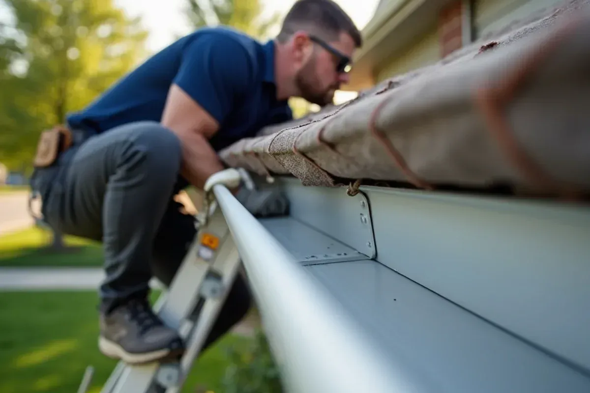 Peter Palomeque and crew performing new construction gutters in Des Moines, IA