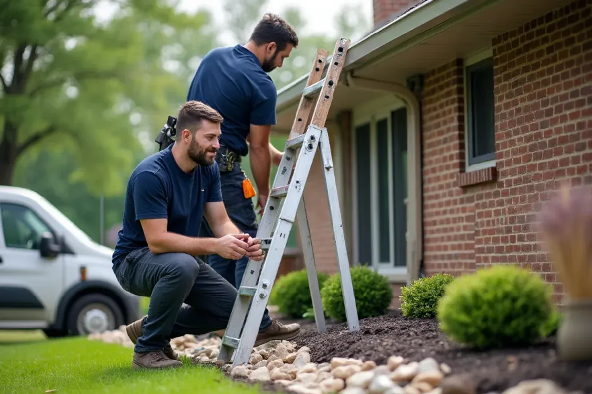 Downspout routing and drainage discharge for new construction gutters project