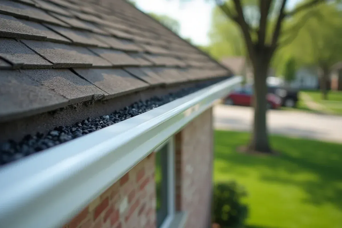 Custom continuous seamless aluminum power washing profile on Central Iowa roofline