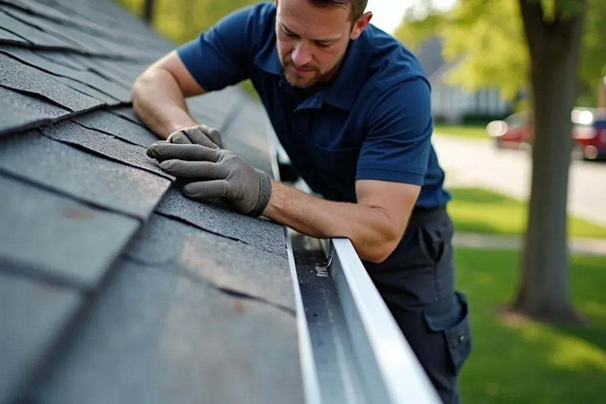 Peter Palomeque and crew performing roofing & roof-edge repair in Des Moines, IA