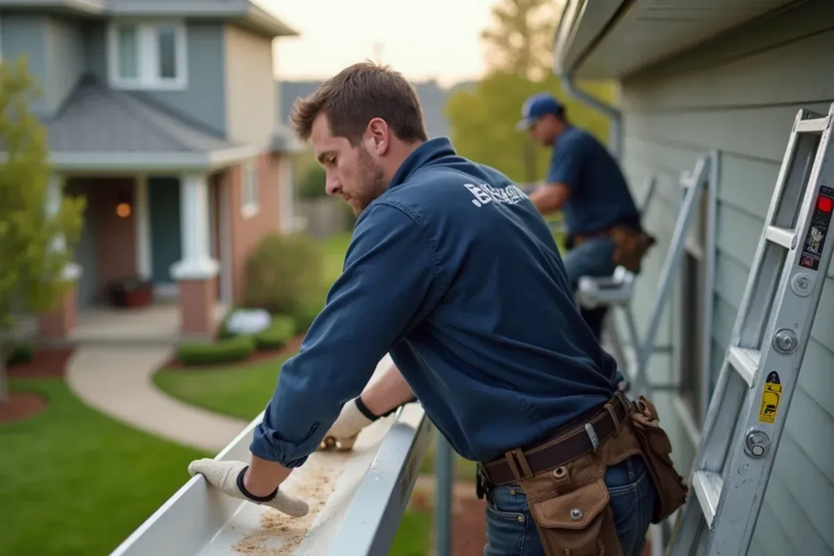 Peter Palomeque and crew performing seamless gutters in Des Moines, IA