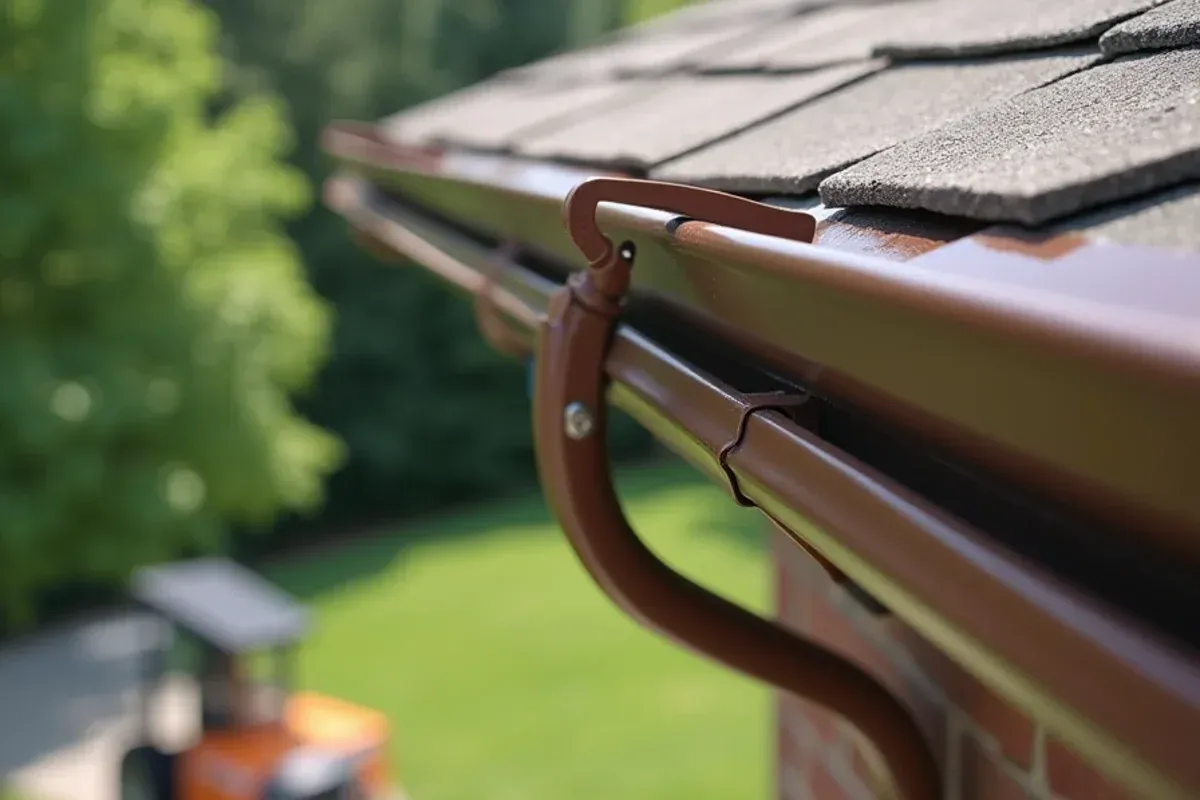 Custom continuous seamless gutter run along Altoona home roofline