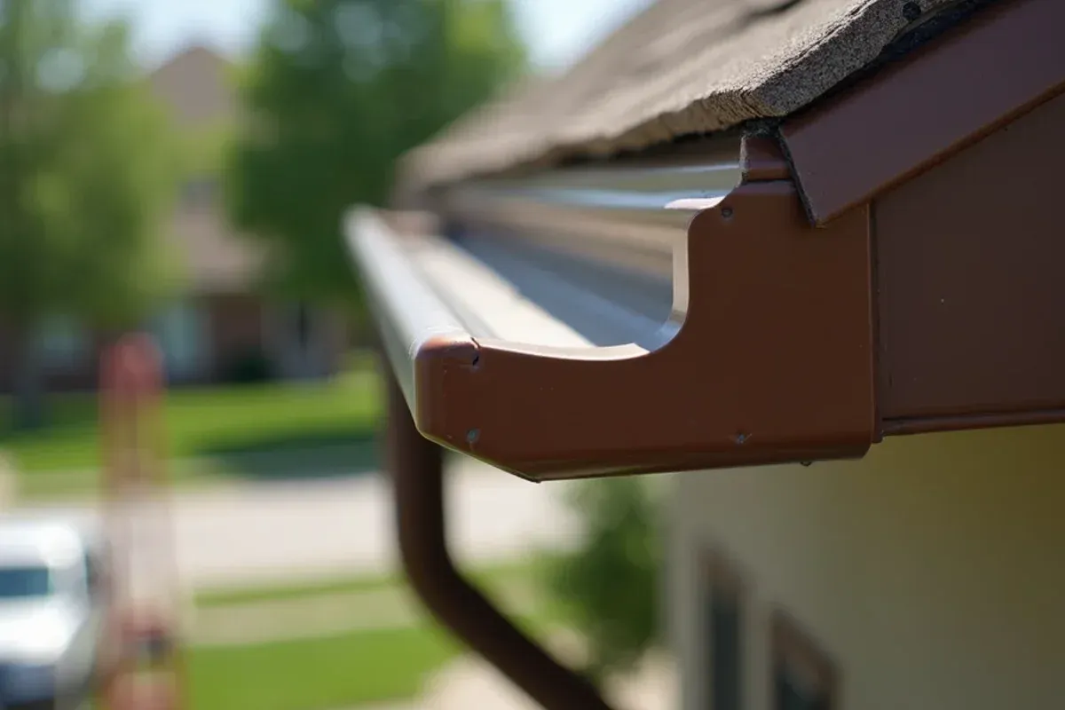 Custom continuous seamless gutter run along Ankeny home roofline