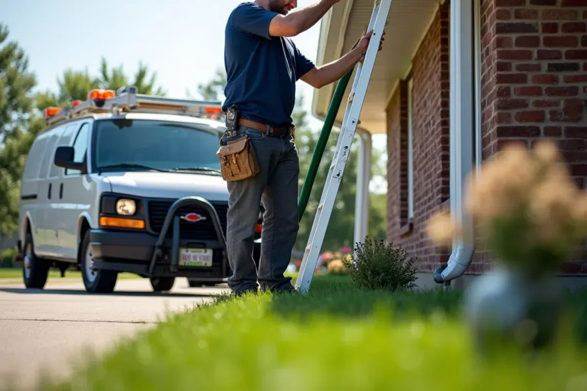 Downspout drainage extension directing storm runoff in Indianola, IA