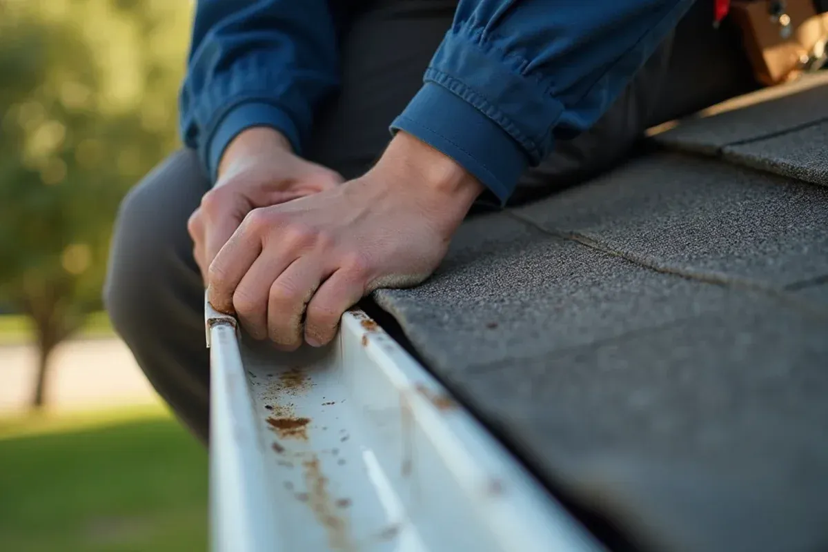 Fascia board evaluation and custom gutter installation in Johnston, IA