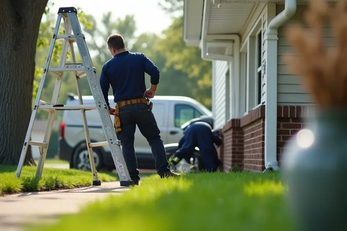 Downspout drainage extension directing storm runoff in Pleasant Hill, IA