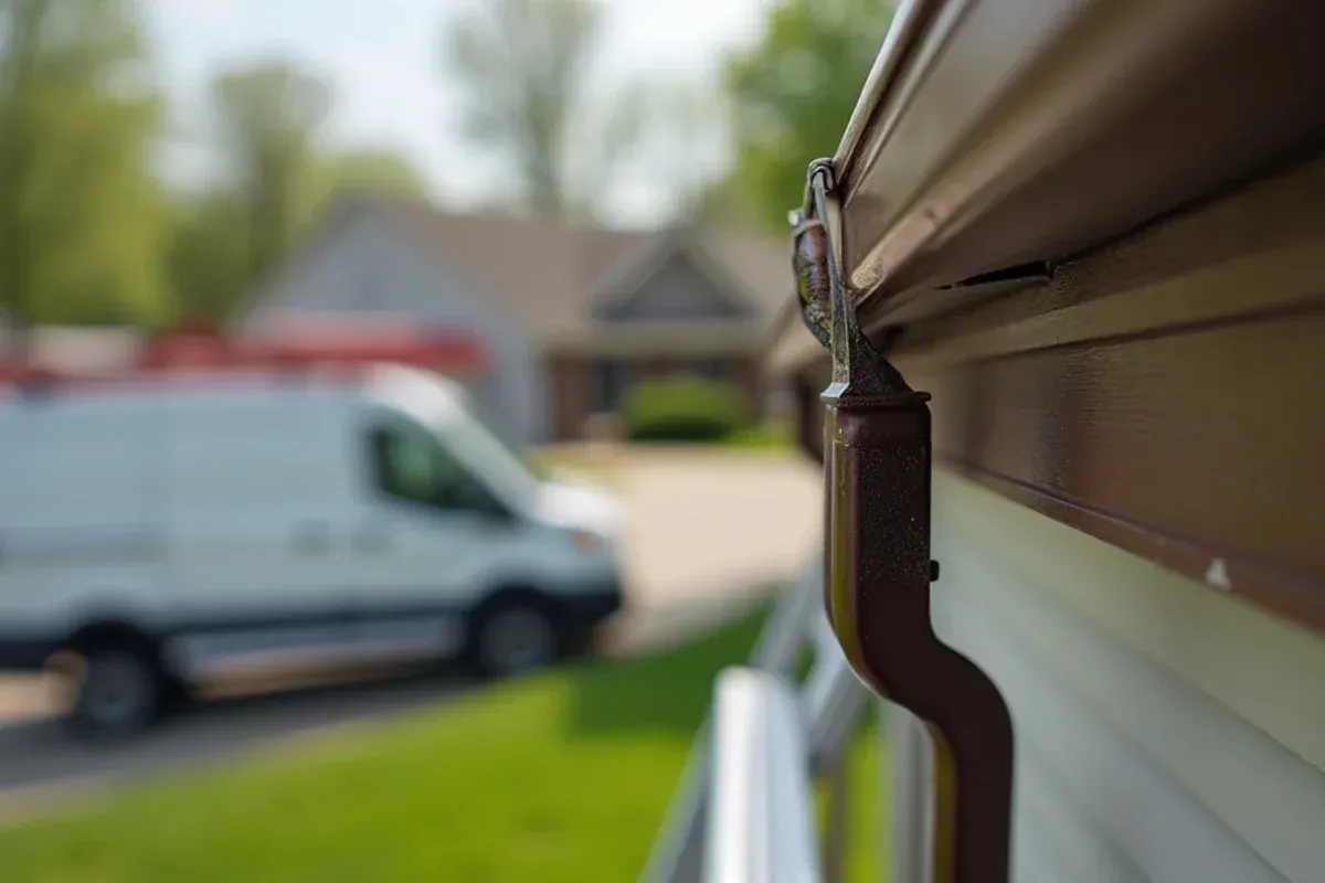 Custom continuous seamless gutter run along Polk County home roofline