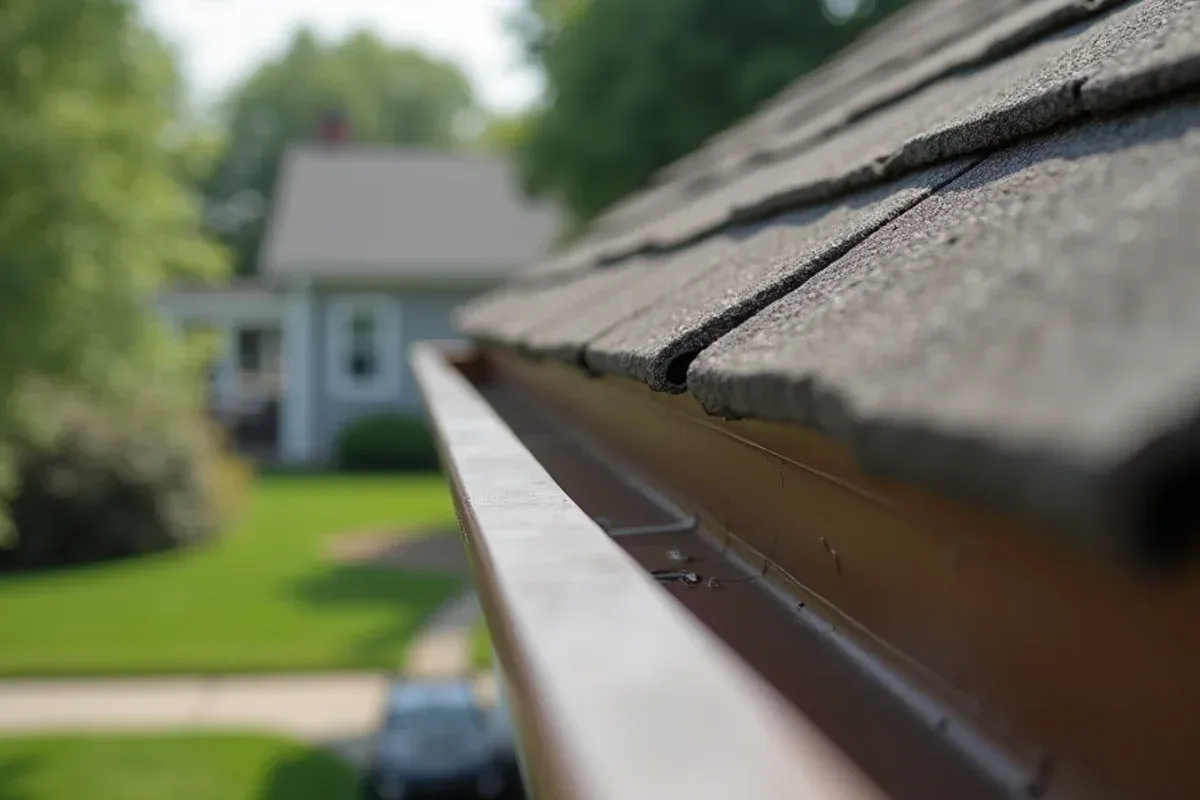 Custom continuous seamless gutter run along Saylorville home roofline