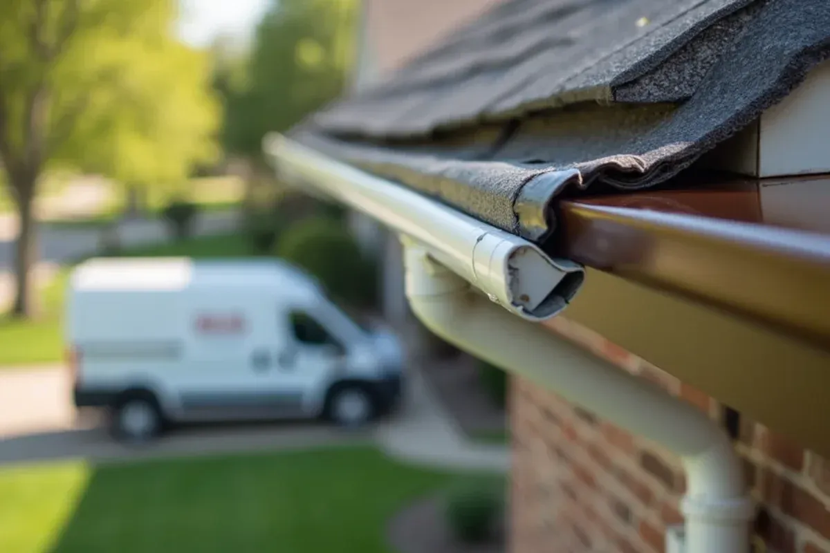Custom continuous seamless gutter run along Urbandale home roofline