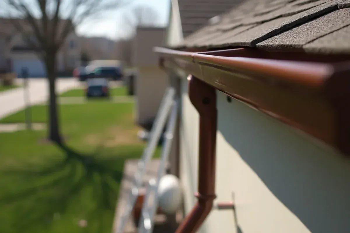 Custom continuous seamless gutter run along Waukee home roofline