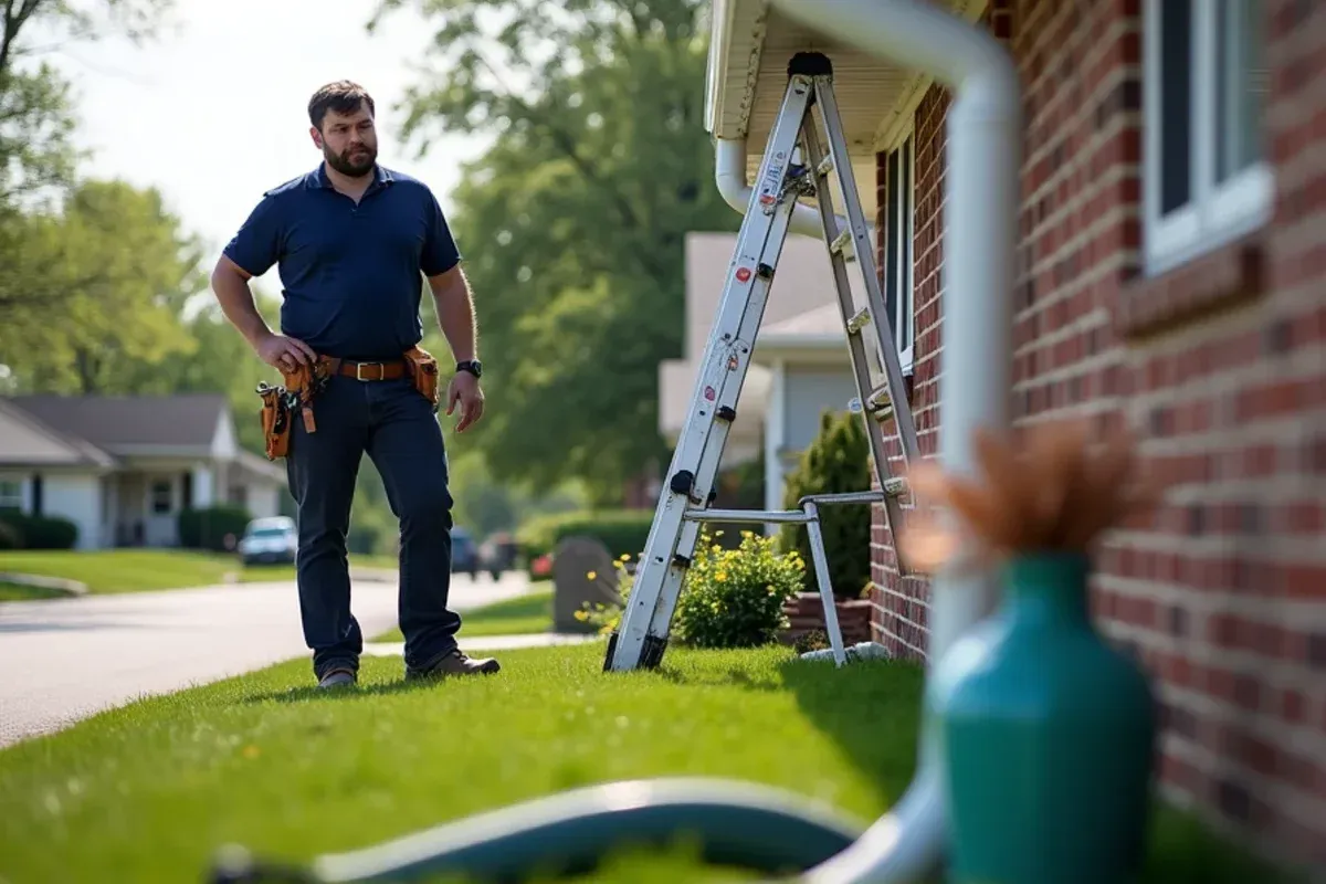 Downspout drainage extension directing storm runoff in Waukee, IA