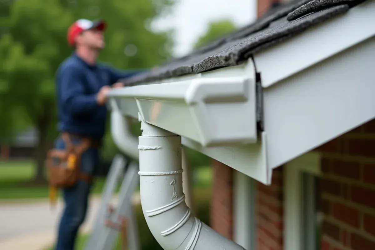 Custom continuous seamless aluminum siding profile on Central Iowa roofline