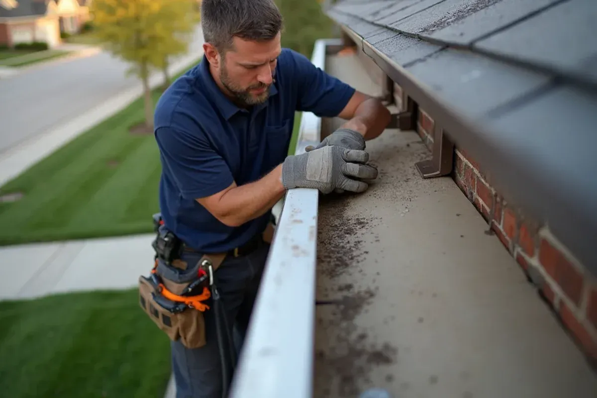 Peter Palomeque and crew performing storm-damaged gutters in Des Moines, IA